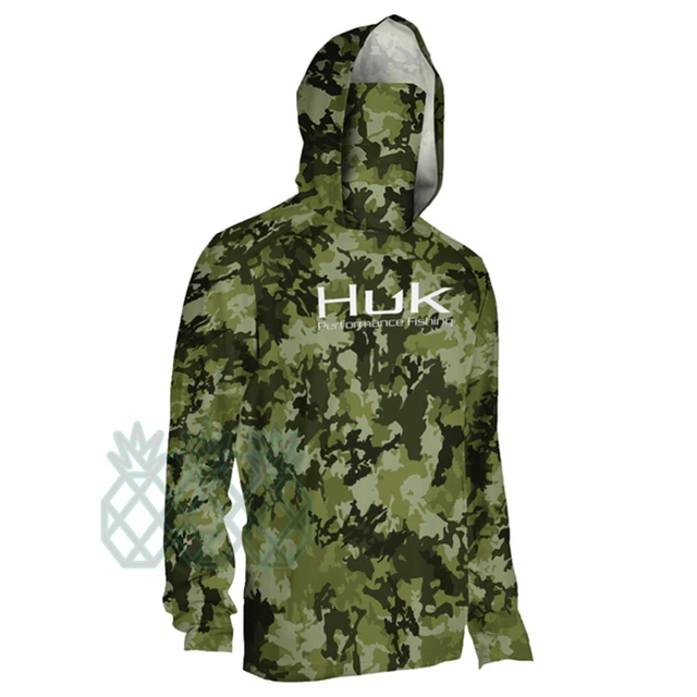 HUK Fishing Clothing Men's Long Sleeve Mask Hooded Fishing Shirts Upf 50+  Uv Protection Sweatshirt Breathable Fishing Apparel - AliExpress