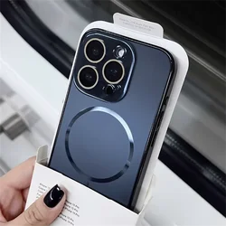 Luxurious Frosted Crystal Lens Glass Case with Magnetic Wireless Charging Compatibility - iPhone 13 Pro (Black)
