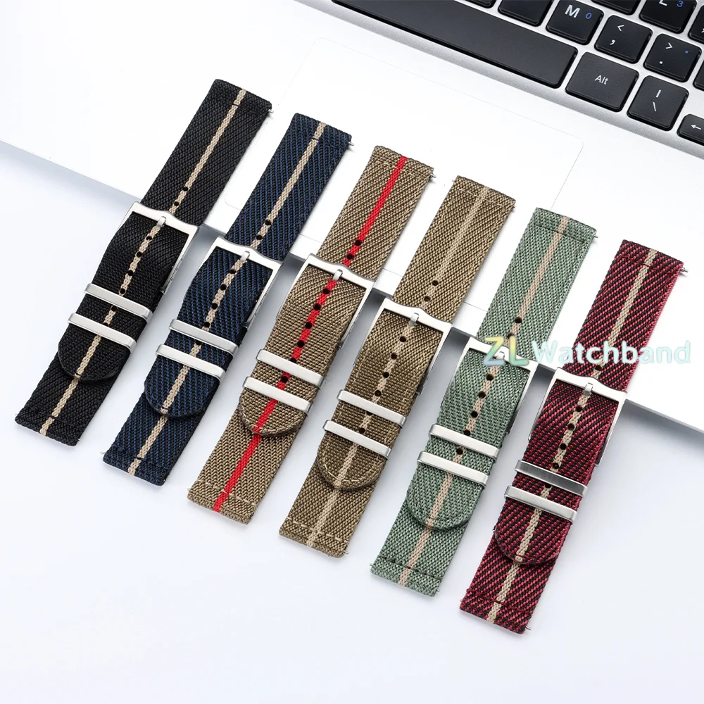 Woven Nylon Canvas Quick Release Watchband Strap for Men - Military Sport Style