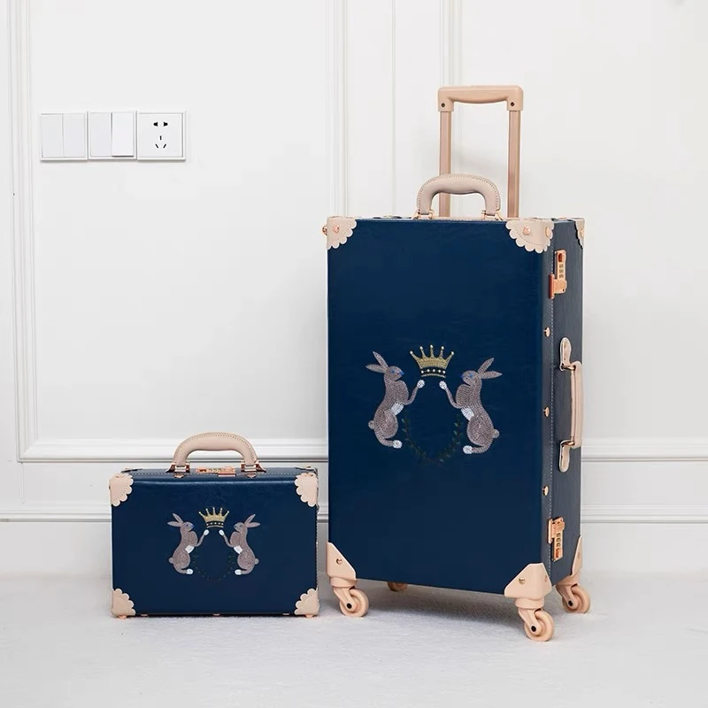 Hot!New Vintage Rolling Luggage Spinner Brand PU Leather Trolley Suitcases Women Trolley Travel Bag Men Carry Ons Luggage box