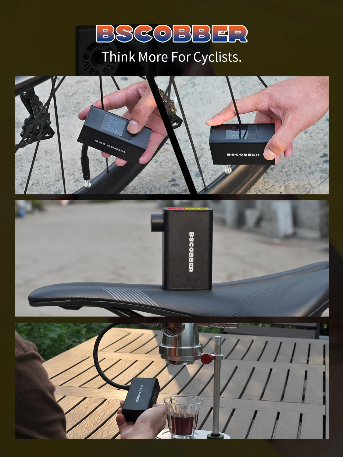 Mini Portable Bicycle Pump 150PSI Rechargeable Air Inflator Electric Bike Access