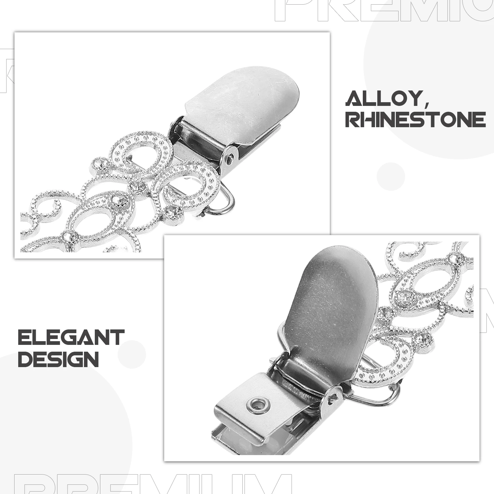 여성용 우아한 스웨터 클립 2개 - 반짝이는 라인스톤 가디건 클립 - 빈티지 의류 숄 고정용 클립