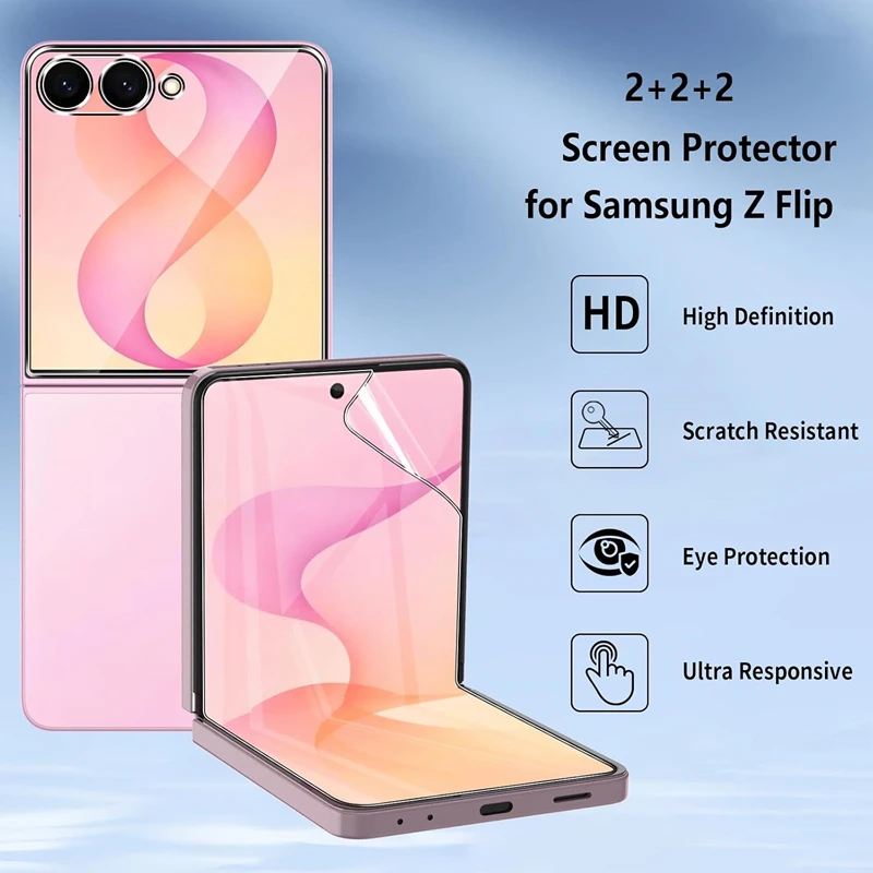 9-in-1 Flip8 Tempered Glass & Camera Lens Protection Kit with HD Soft Hydrogel Films