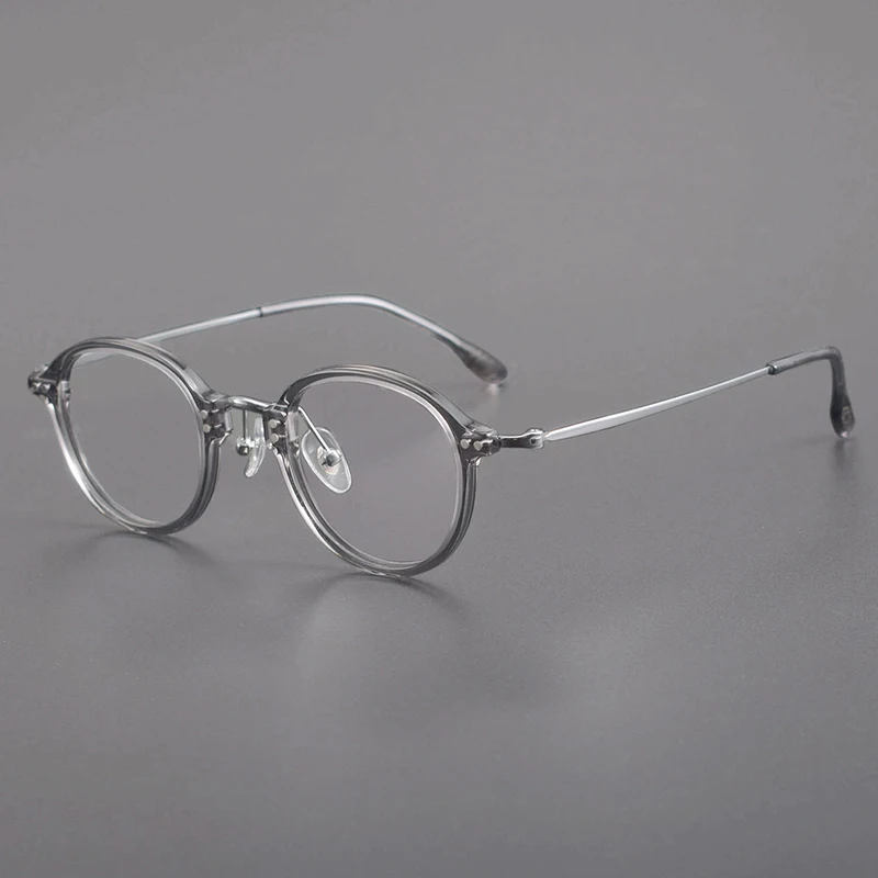 Titanium Acetate Round Glasses Frame Women Fashion Vintage Ultralight Eyeglasses Men Brand Design Handmade Eyewear