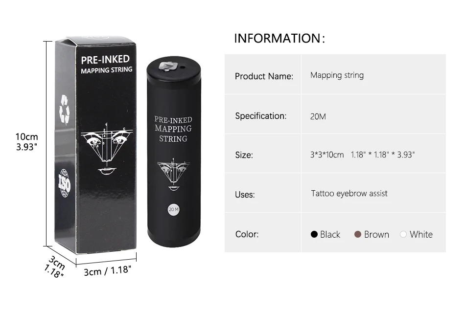 20M Elastische Schnur Permanent Make-Up Tattoo Liefert Für Augenbrauen Microblading Pre-Inked Mapping Werkzeug, Der Augenbraue String Linie – Detail 1