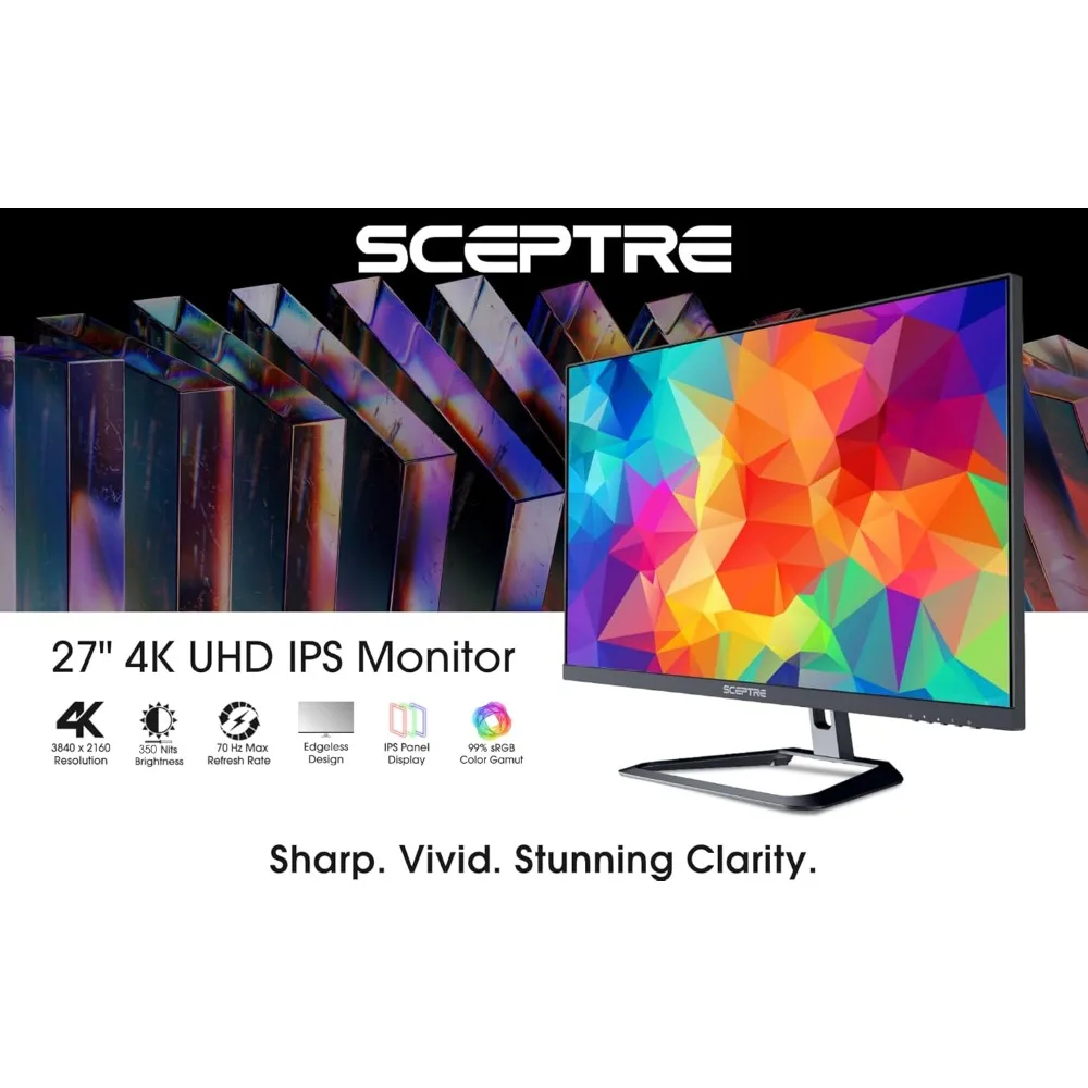 4K IPS 27" 3840 x 2160 UHD Monitor up to 70Hz DisplayPort HDMI 99% sRGB Build-in Speakers, Black 2021 (U275W-UPT) 5