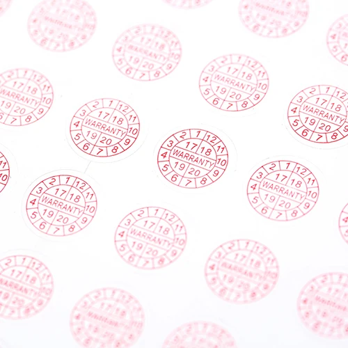 208 Pz/2 Fogli Di Garanzia Adesivo Sigillo Di Sicurezza Adesivo 2017-2020 Anno Dimensioni Rotonde 10*10Mm Colore Rosso Blu Etichetta Fragile