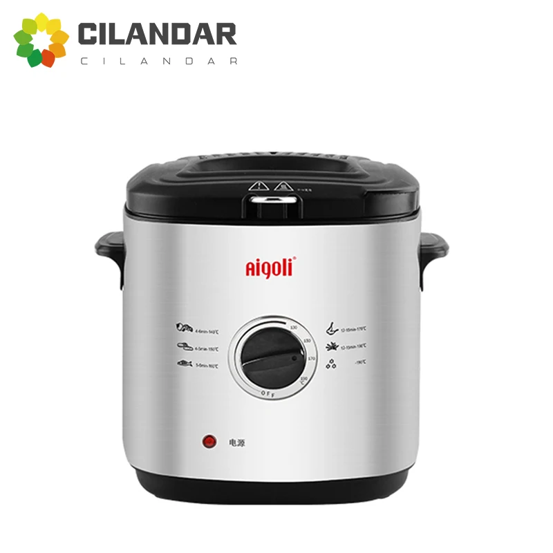 Electric fryer Mini fryer Household small round French fries machine fried chicken wings constant temperature frying stove