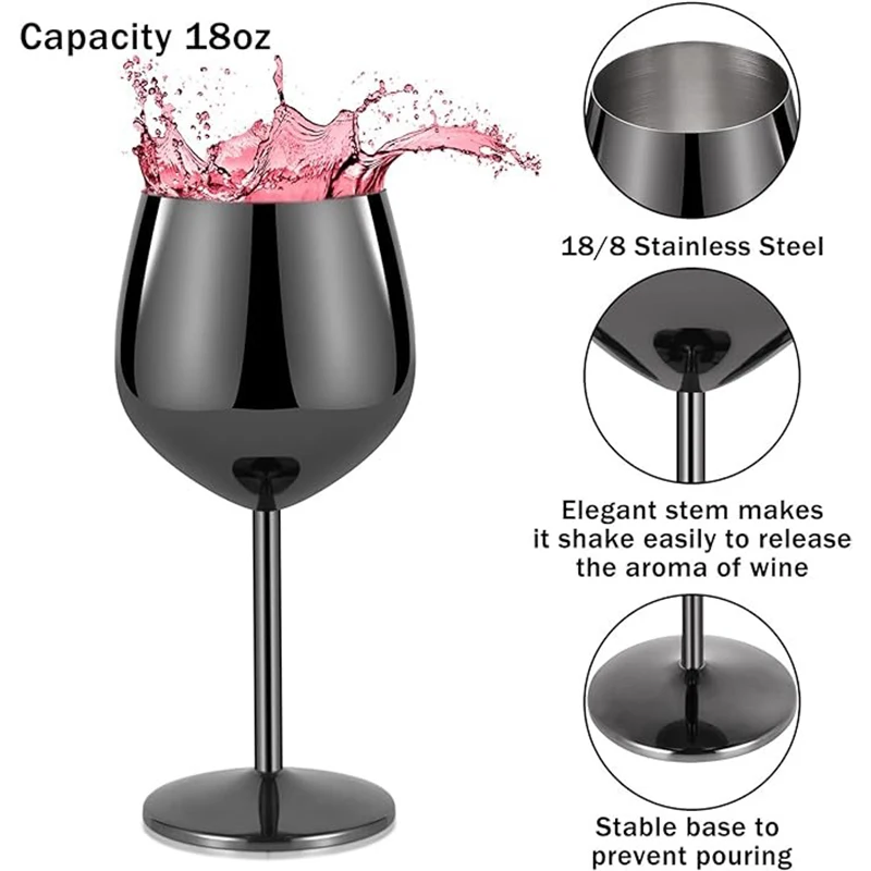 New Stainless Steel Glass Cocktail Creative Metal Wine Glass Bar Restaurant Champagne Red Wine Drinkware Barware Cup