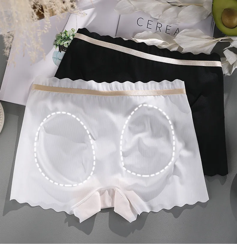 Description Picture 5 of itemXL-3XL Ice Silk Plus Big Size Safety Short Pants Women Summer Underwear Skirt Boxer ShortsTight Bottomed Underpants Panties 2024