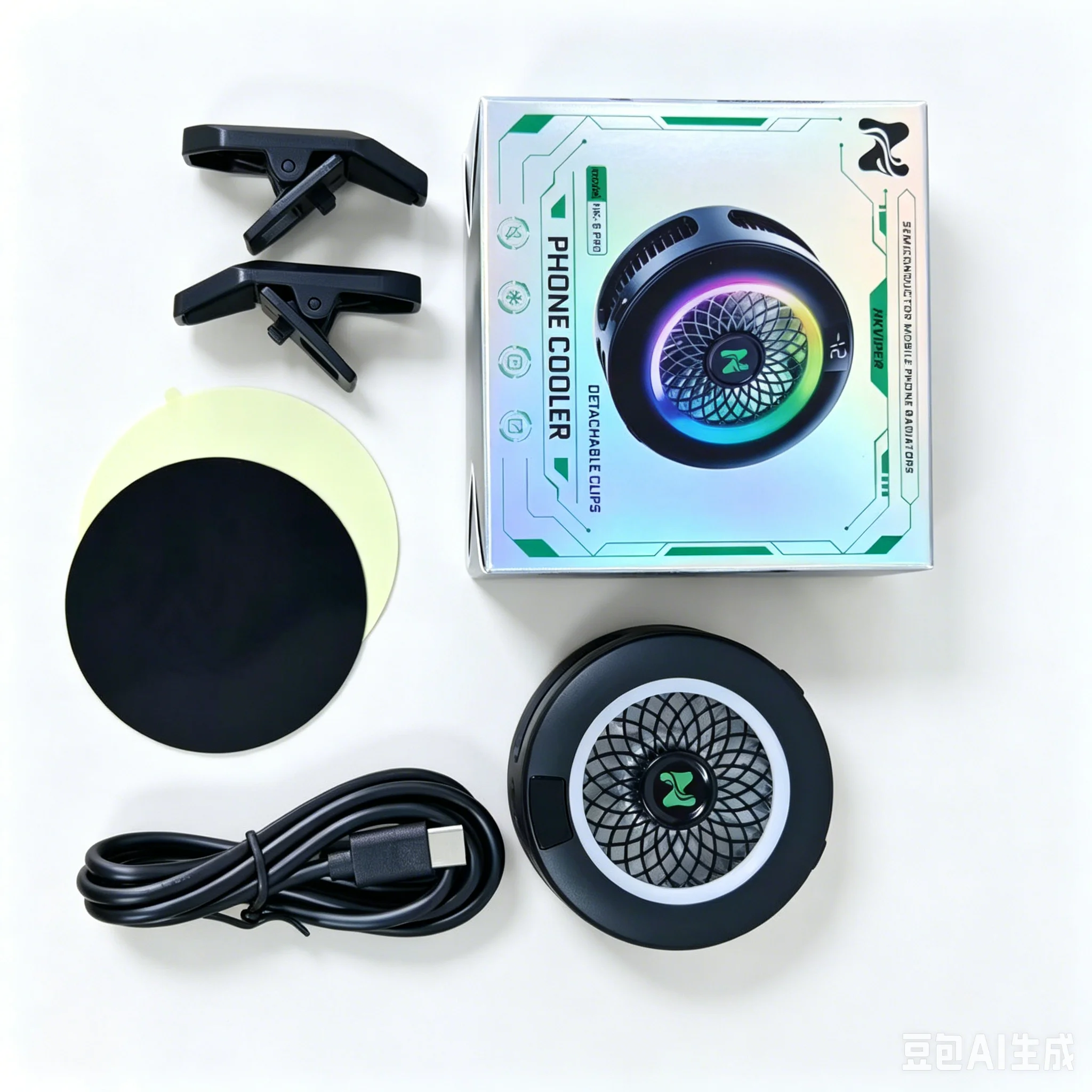 완전히 새로워진 HK-6 Pro 반도체 휴대폰 쿨러, 핸드폰 방열기, 마그네틱 & 백클립, AI 조절 기능 탑재 3단계 풍량
