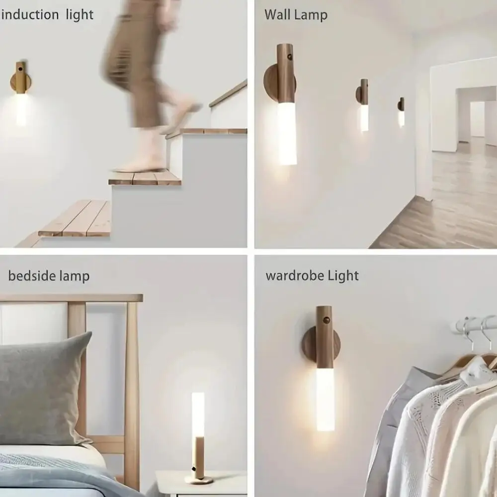 Wall Light Led Wall Lamp Motion Sensor Light Led Light LED Charging Wall Lamp Intelligent Wind Body Sensor Light Sensor control Family Bedside Camping Night Light Induction Lamp