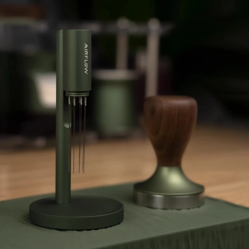 WDT 도구 에스프레소 교반기, 스탠드 포함 에스프레소 분배 도구, 전문 커피 분말 교반 도구, 8 바늘, 0.4mm 