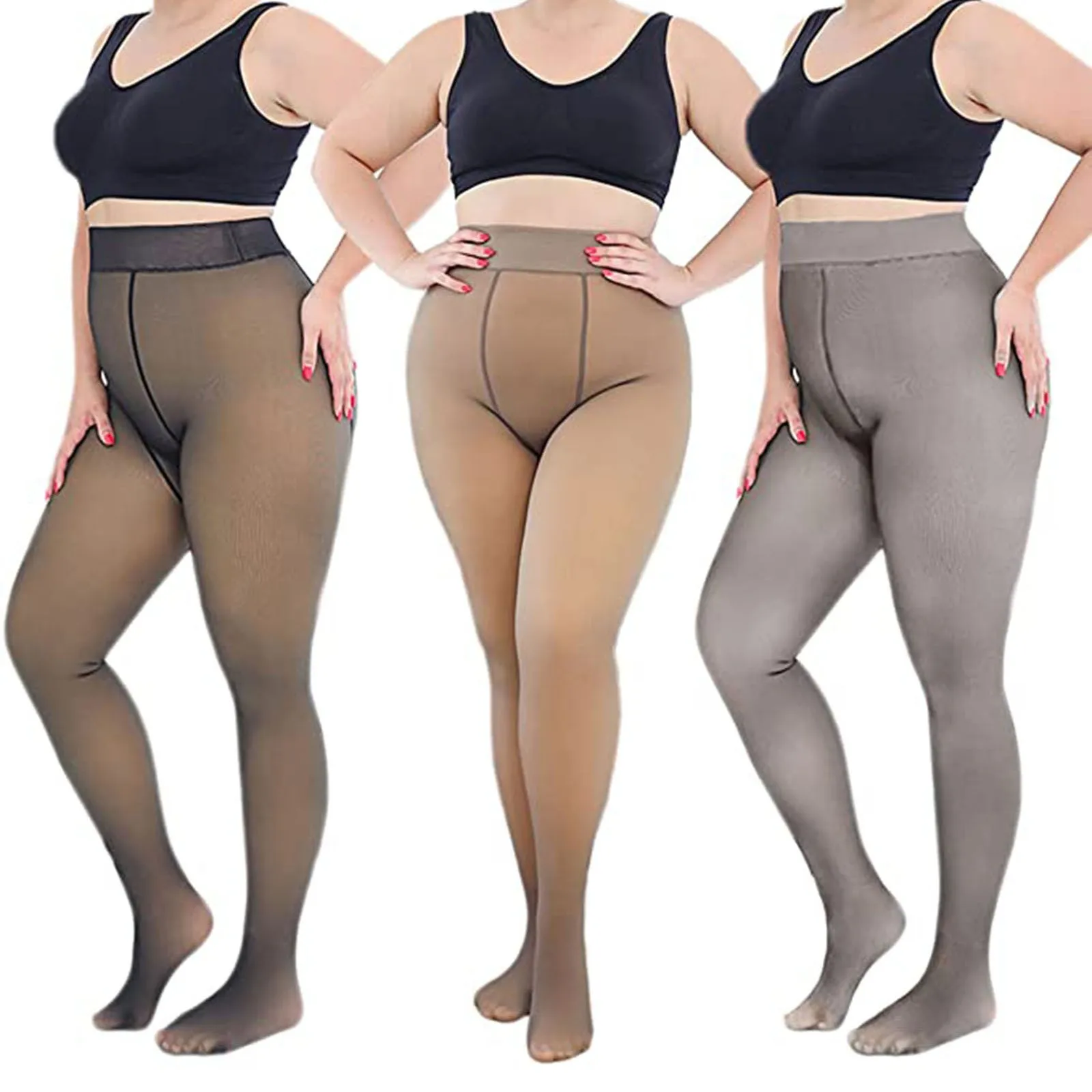 aybl leggings Winter Thermal Stockings Fake Transparent Tights Warm Winter Tights for Girls Elastic Leggings 85KG Plus Size Women Pantyhose spanx pants