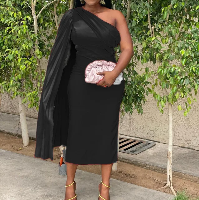 Toyin Oblique Shoulder Pleated Dress - Image 4