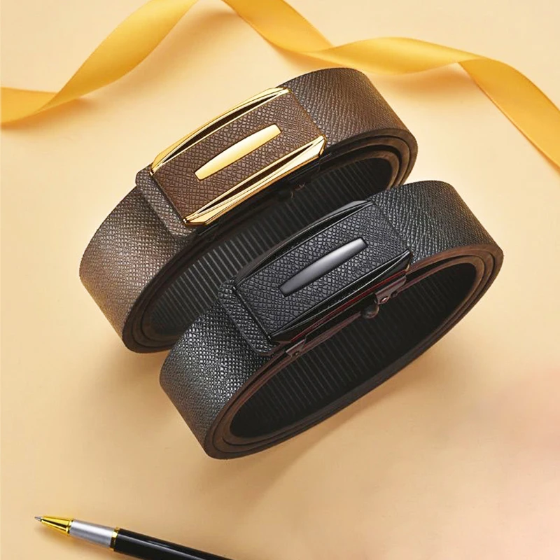 Business Men Waist Belt High Quality Automatic Buckle Belt Casual Style Fashionable Suit Belt Accessories