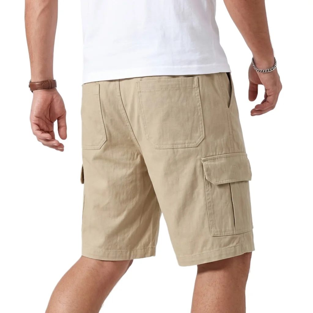 Men’s tactical cargo Bermuda multi-pocket breathable gym casual shorts back