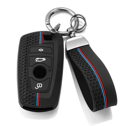Premium Silicone Key Fob Cover with Keychain (Black)