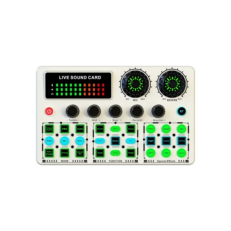 Live Sound Card Sound Mixer Podcast Karaoke Home Studio Record Professional Soundcard Bluetooth Microphone Mixer Voice Change