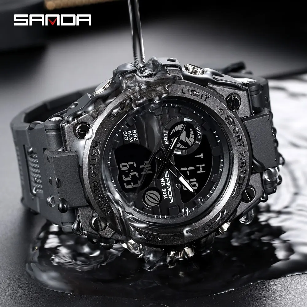 SANDA Premium Men's Luxury Waterproof Sports Watch