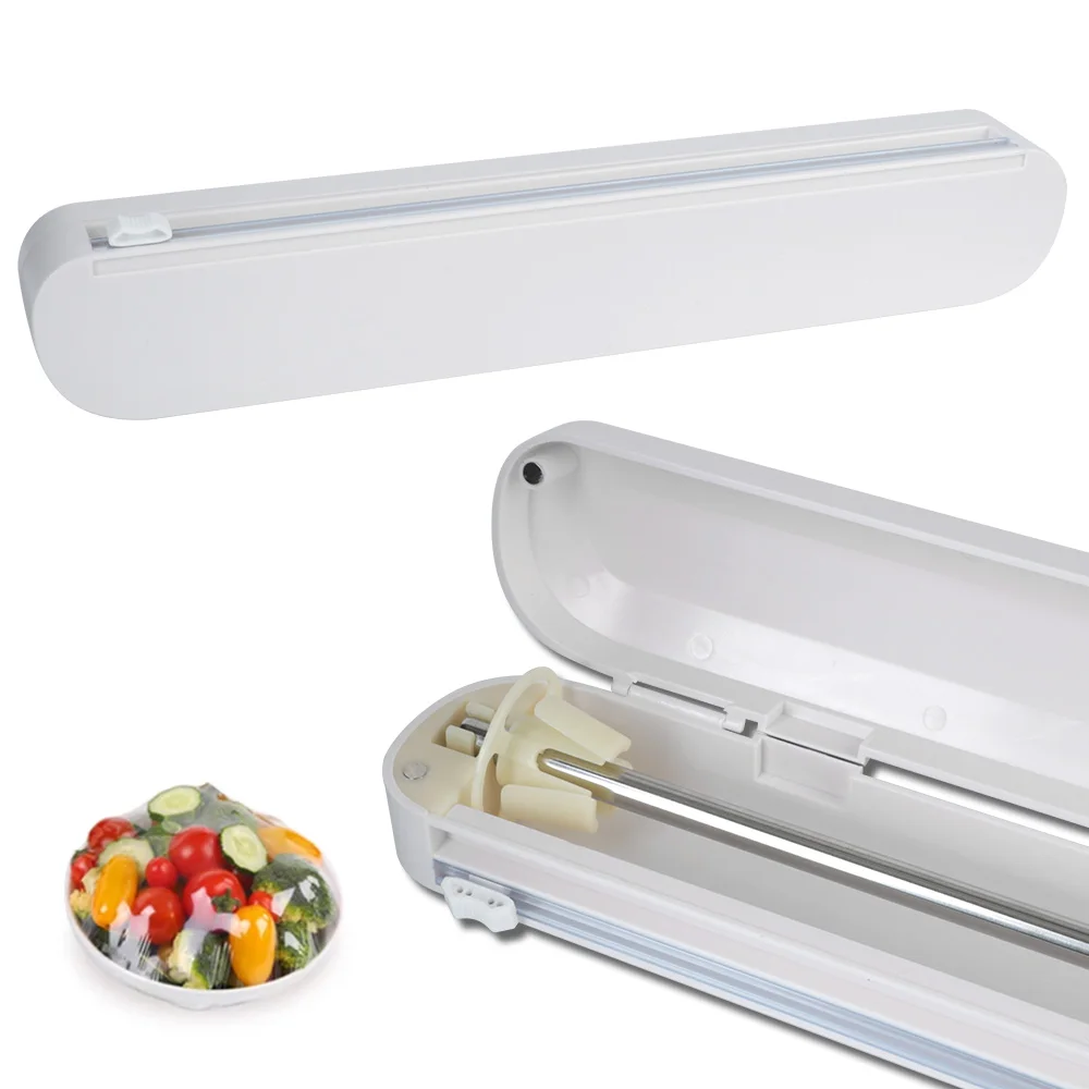Foil Cling Film Wrap Dispenser Cookware Tool Food Wrap Cutter Plastic Wrap Sharp Cutter Kitchen Tool Punch-free Fixing