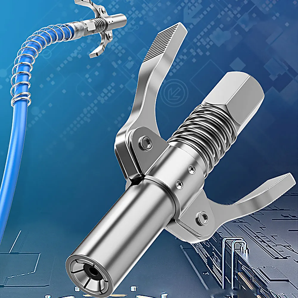 High Pressure Double Handle Grease Gun Coupler Heavy Duty Quick Lock