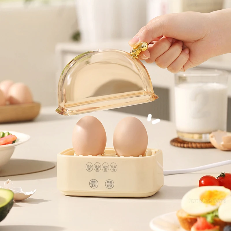 120W Mini Electric Egg Boiler Smart Steamer Timing Egg Cooker Breakfast Machine 2 Eggs Portable Steamer Automatic Power Off 220V 3