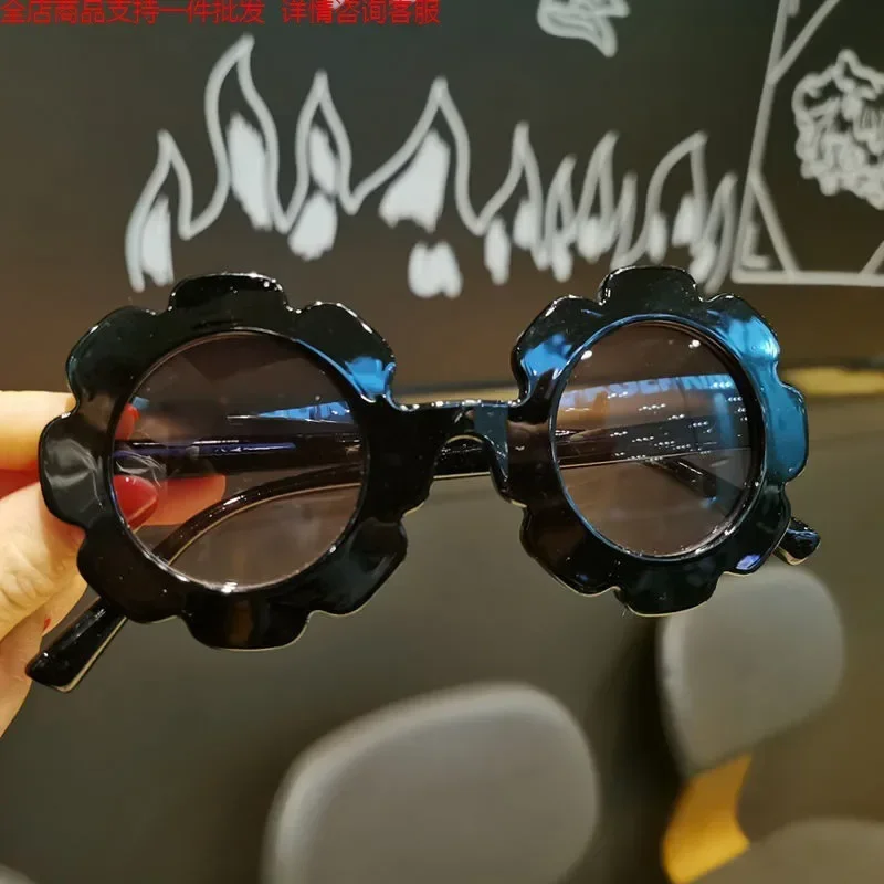 Kids Sunglasses Acrylic Flower Outdoor Sun Protection Summer Children Cute Baby Girls Classic UV400