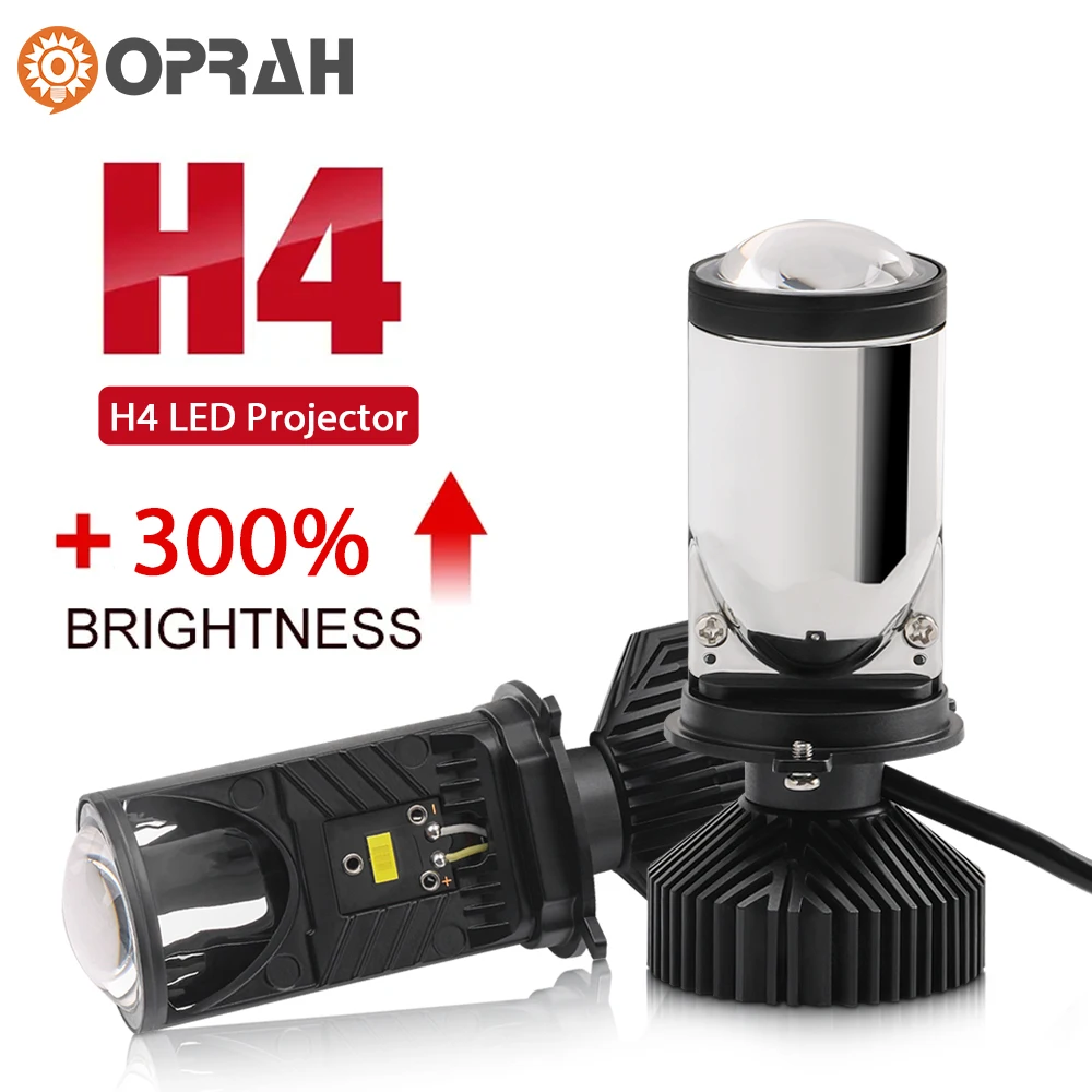 

80W 20000LM LED H4 Car Headlight Mini Bulbs Dual Projector Lenses 9003/HB2 Hi/Lo Beam Canbus LHD Vehicle Headlamp With A Fan 12V