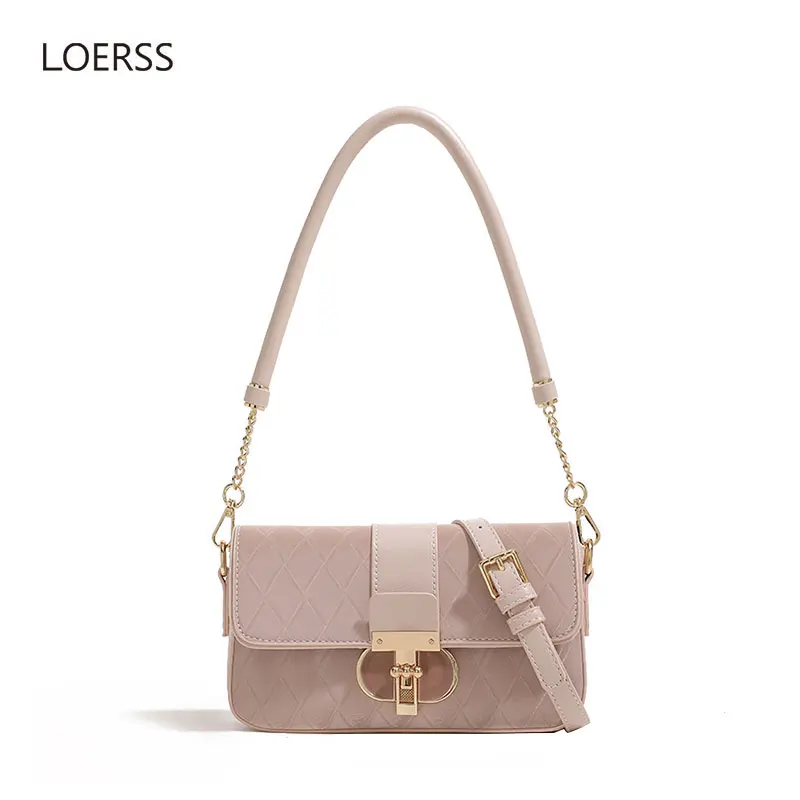 

LOERSS Fashion French Underarm Bag for Women Chain Large Capacity Handbags Advanced Texture Messenger Bags Commute Shopping Bags