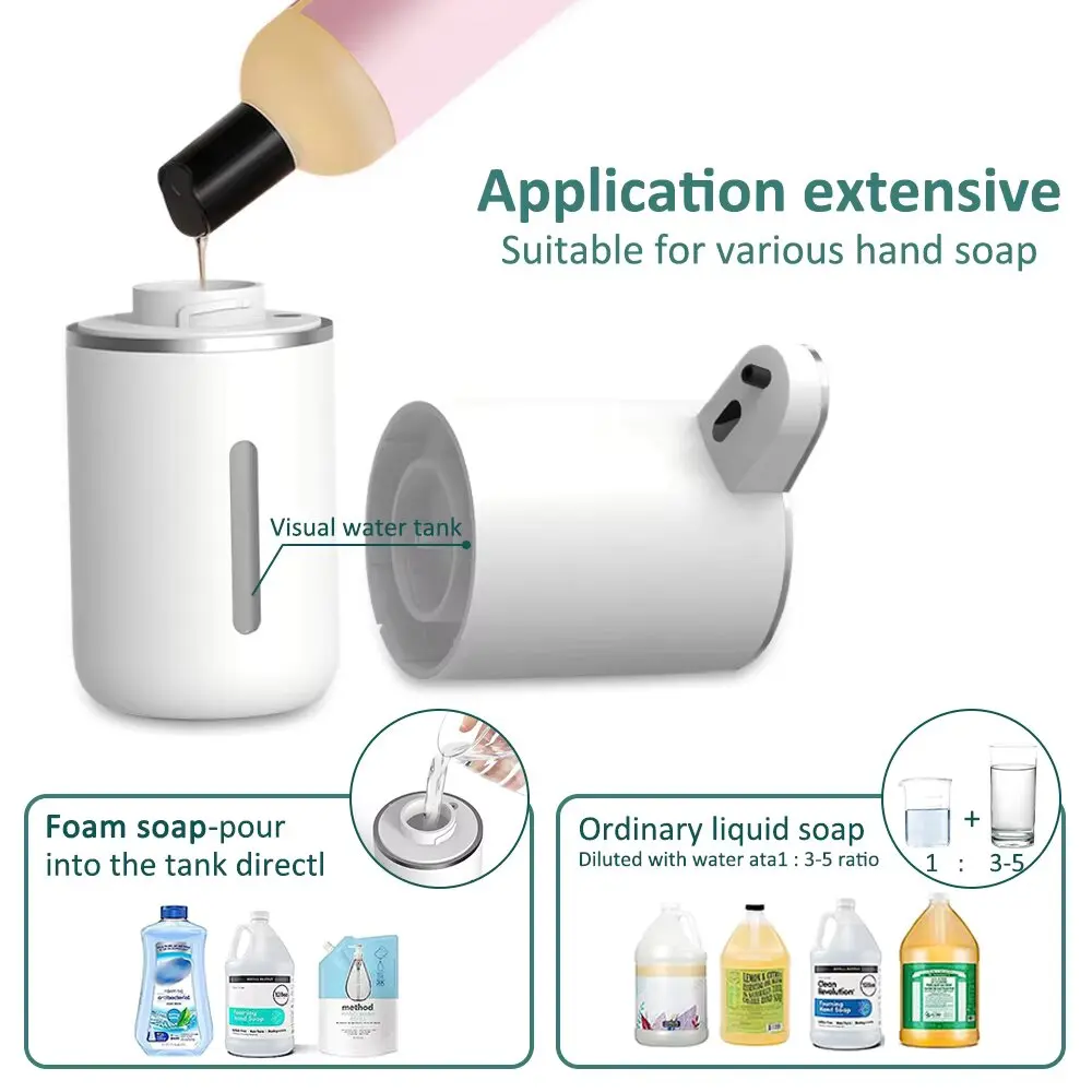 NEW Automatic Soap Dispenser Touchless Foaming Soap Dispenser 380ml USB Rechargeable Electric 4 Level Adjustable For Home 4