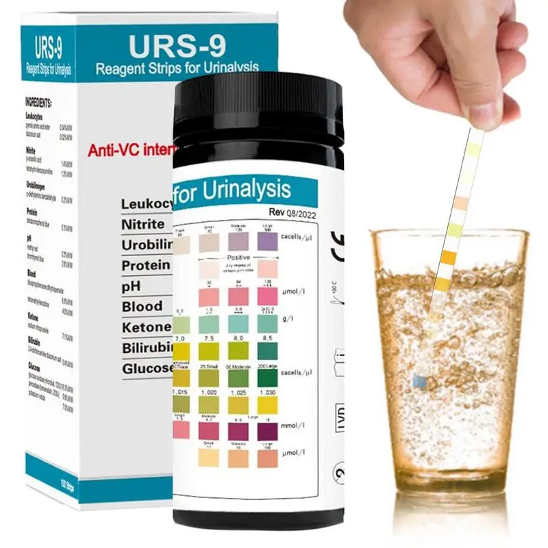 9 parameter urine test strips for urinalysis 100ct tests for leukocytes