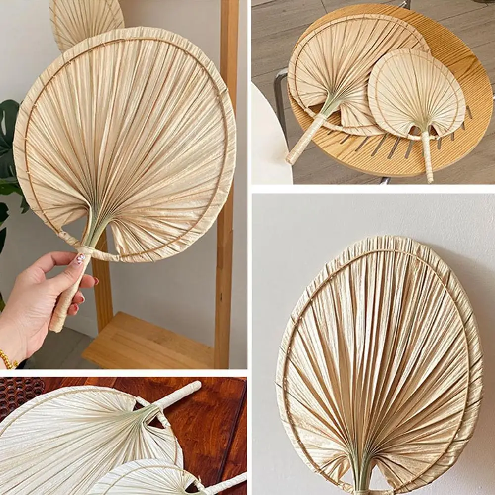 Description Picture 6 of itemHand Fans Hand Made Fan Rattan Decoration For Wedding Natural Palm Leaf Woven Fans Wall Art Decor For Farmhouse Ornaments