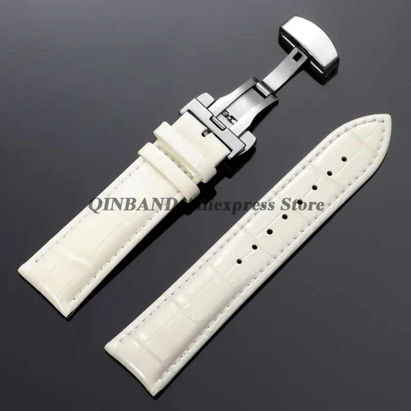 Vintage Genuine Leather Butterfly Clasp Watchband - Premium Replacement Straps