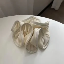 Elegant French - Style Satin Hair Tie for Women - Simple & Chic Design (6 white)