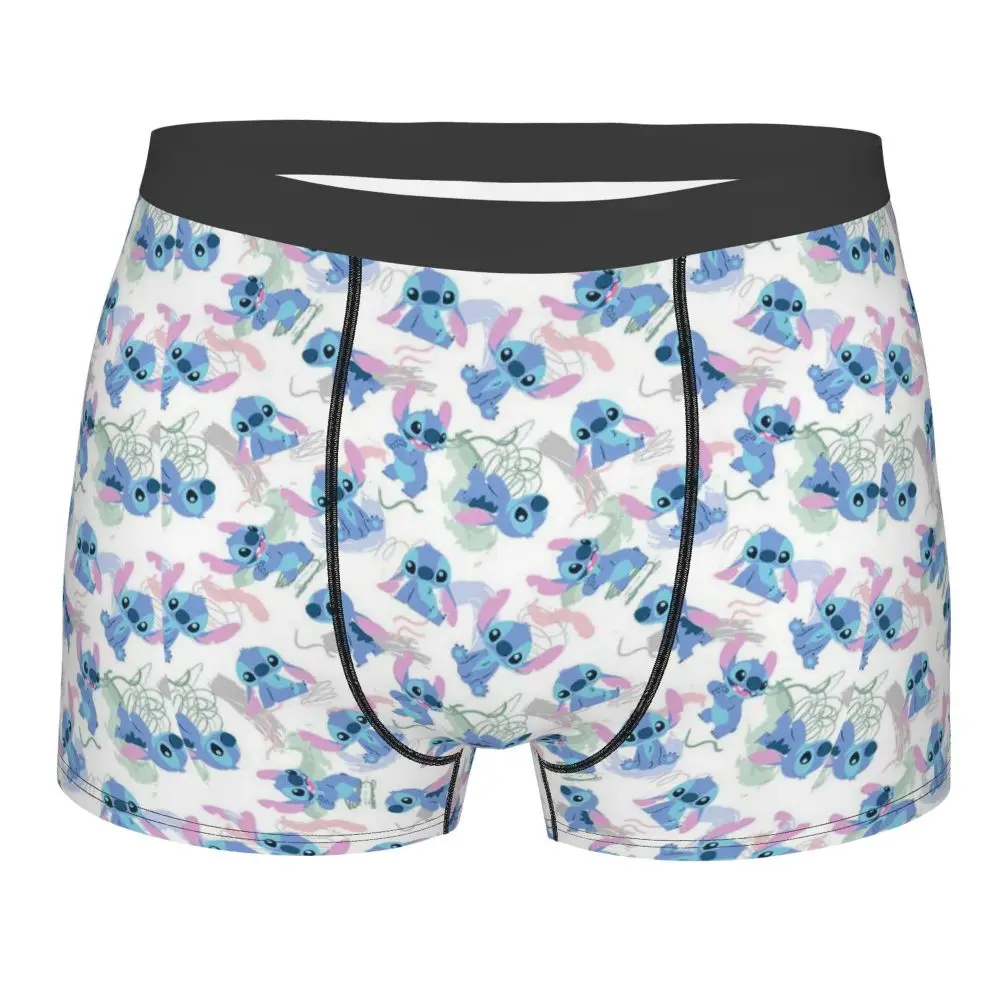 Custom Stitch Lion Cute Boxers Shorts Men's Disney Movie Briefs Underwear Fashion Underpants