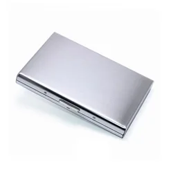 Men's Sleek RFID Aluminum Wallet with Money Clip and Cardholder Case (Silver)