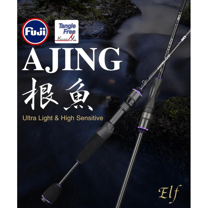 

TSURINOYA Fishing Rod ELF AJING Rockfish Rod Weight 65g UL L Power High Sensitive 2 Secs UltraLight Casting Spinning Carbon Rod