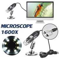 Adjustable 1600X 2MP 1080P 8 LED Digital Microscope Type-C/Micro USB Magnifier Electronic Stereo USB Endoscope For Phone PC 1