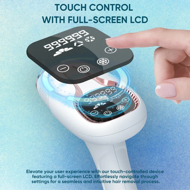 Epilatore laser di raffreddamento per donne e uomini 999900 Flash Touch LPL Rimuovi peli per donne 2 opzioni Rifinitore bikini Spedizione gratuita_voghion.com