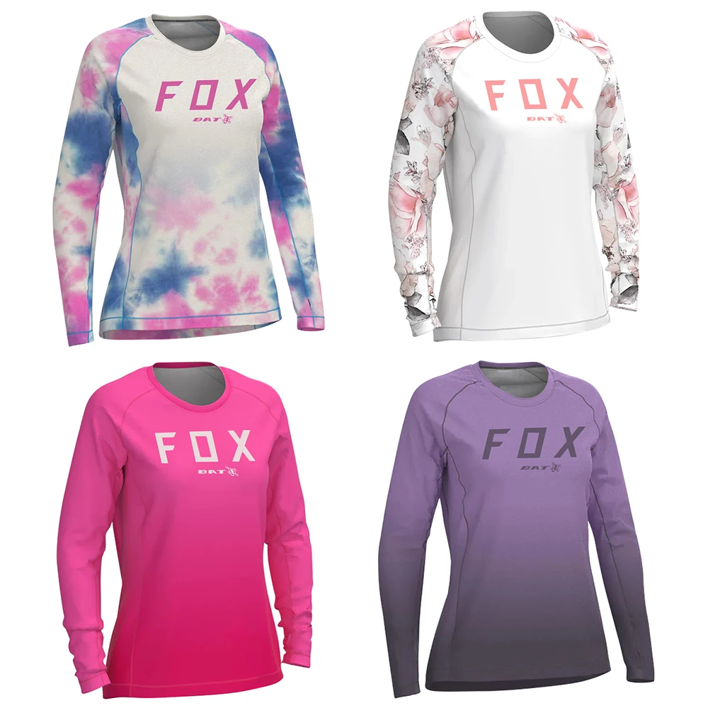 

Women's Downhill Jersey MTB BAT FOX Motorcycle Jersey Mountain Bike Offroad DH Quick-Dry Breathable Cycling Jersey Clothing