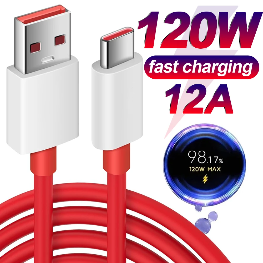 High-Speed 120W Type C Data Cable - Quick Charging 12A Wire Cord
