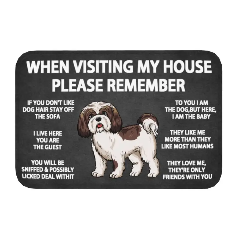 

Please Remember Shih Tzu Dogs House Rules Doormat Mat Anti-Slip Bath Kitchen Living Room Entrance Rug Carpet