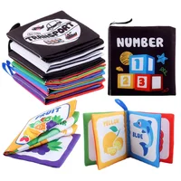 4 Pages Baby Books Enlightenment Early Learning Black and White Cloth Book for Toddlers Montessori Educational Toys 0-3 Years 1