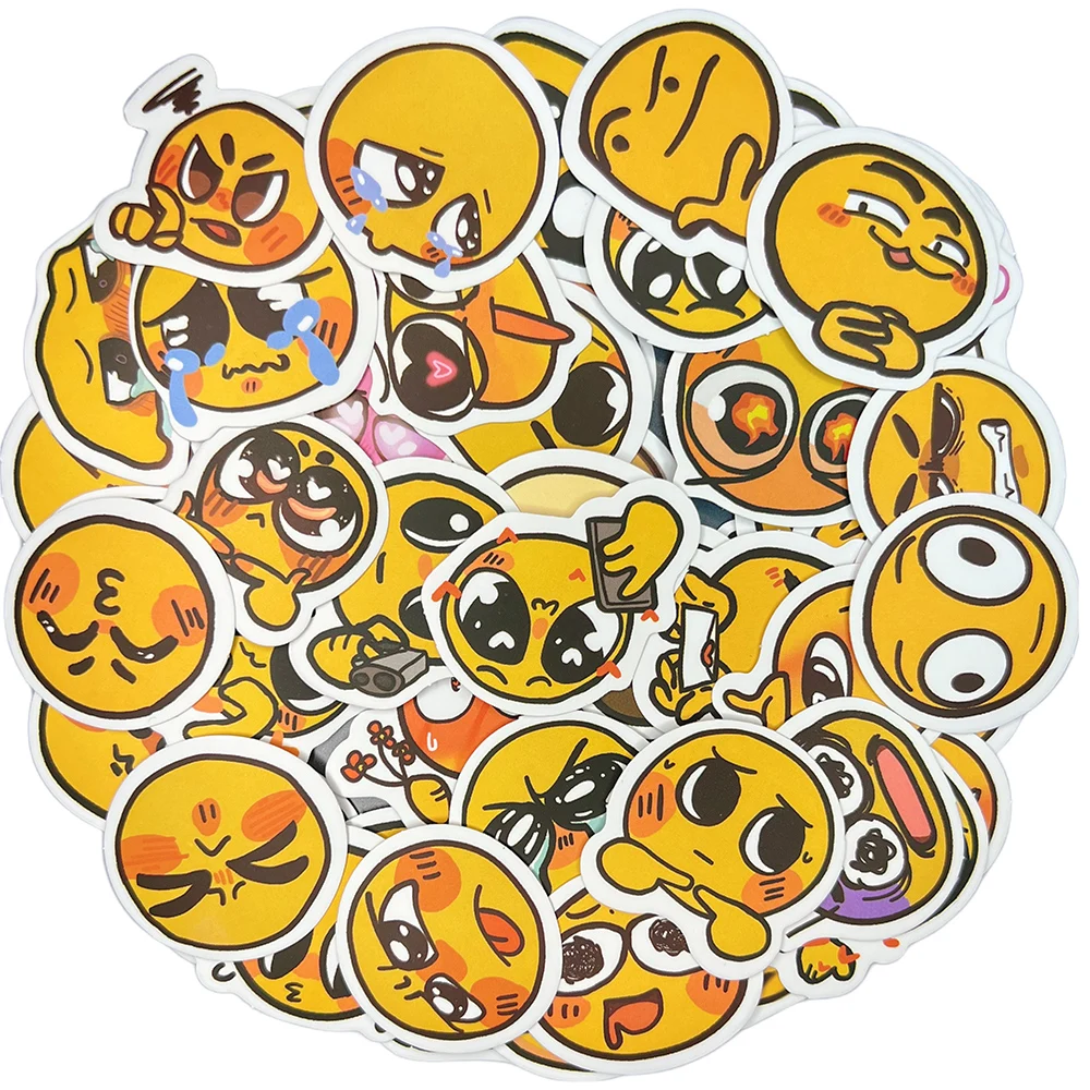 10/30/50Pcs Funny Face Cute Waterproof Graffiti Sticker Aesthetic Decorative Luggage Laptop Phone Guitar Scrapbook Kids Sticker