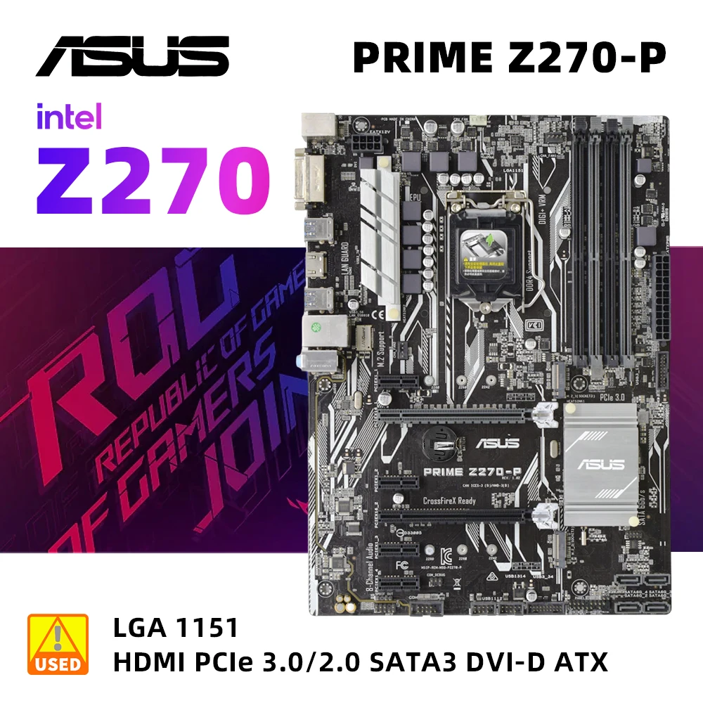 프라임 Z270 P 인텔 Z270 7 세대, 6 세대, i7, i5, i3, SATA3 소켓 1151, 4 xDDR4 DIMM ...
