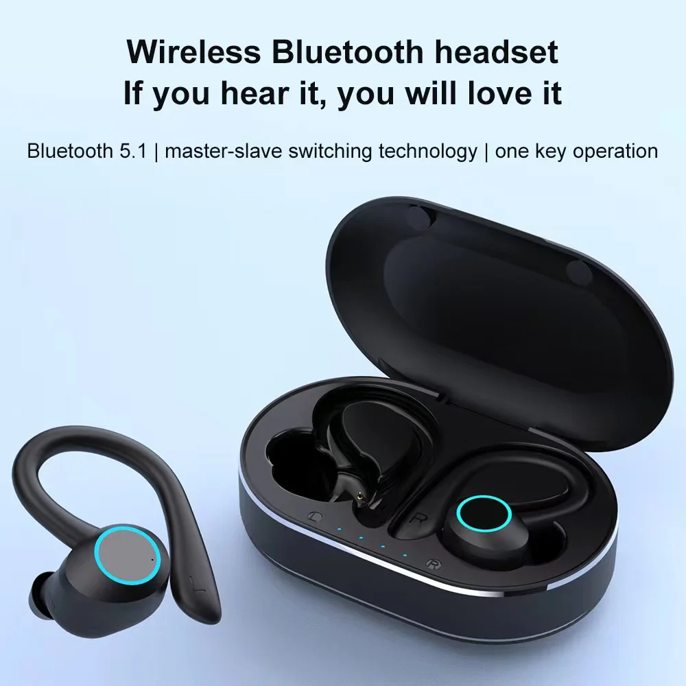 

Wireless 5.0 Headphone Touch Control Sports Waterproof Bluetooth Earphone HiFi 9D Bass Stereo Earphone Headset With Microphone
