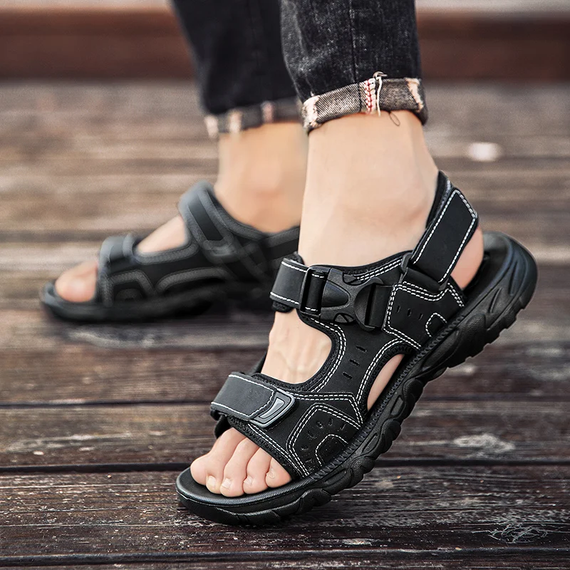Sandals Men Summer Outdoor Casual Breathable Slippers Non-slip Wear-resistant Sporty Slippers Comfortable Light Hiking Shoes sports shoes,summer sandals,sports slippers,mens shoes