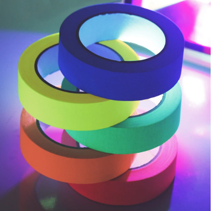 UV Glow Cotton Tape Neon Gaffer Party Tape Safety Warning Neon Tape UV Tape Wedding Decorations Home Decorations