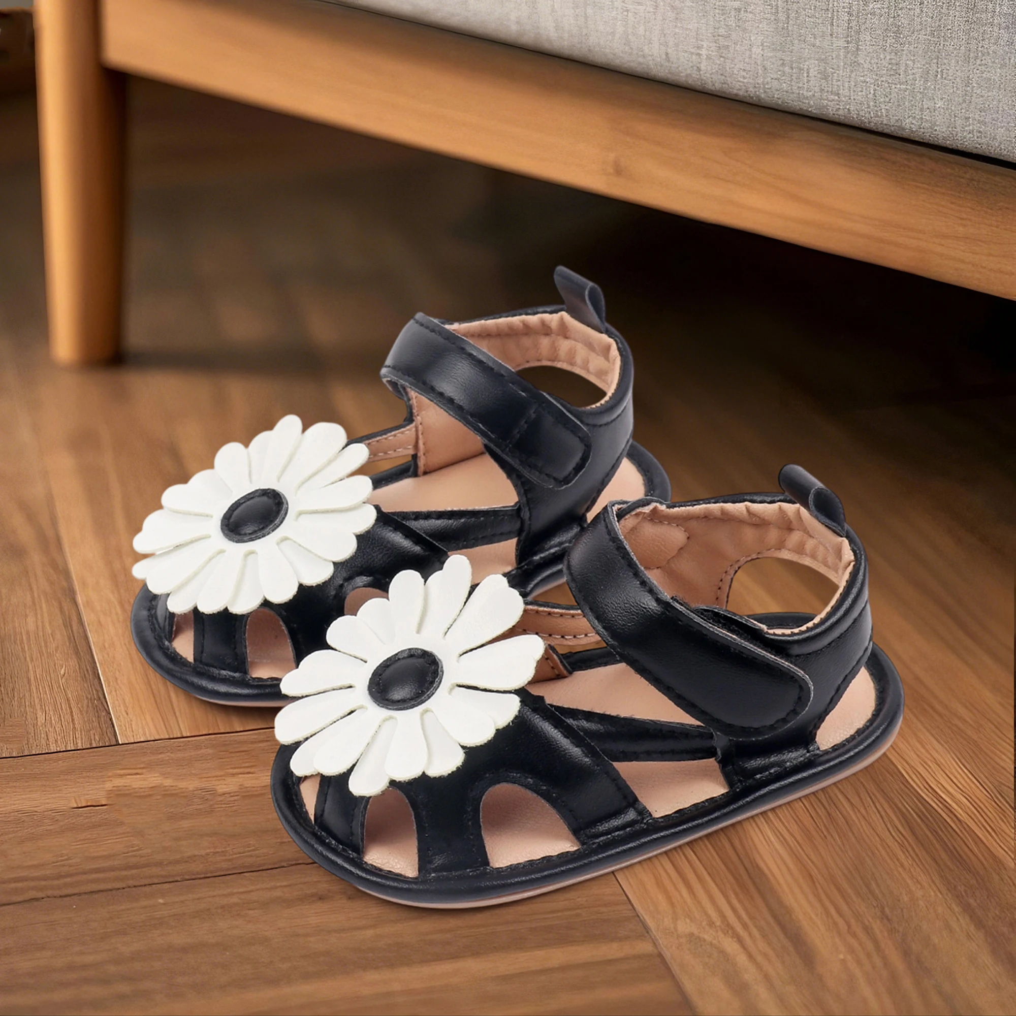 Cute Baby Girl Sandals Adorable Floral Design Soft Sole Toddler Shoes for Summer Beach Outings and Playdates